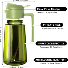Load image into Gallery viewer, 470 ml Oil Sprayer for Cooking,2-in-1 Olive Oil Dispenser and Oil Spray Bottle,Oil Spray with Stickers,Thick Glass Spray Bottle