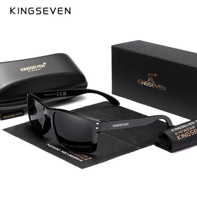 Kingseven Retro Square Polarized Sunglasses Carbon Fiber Design Men Women