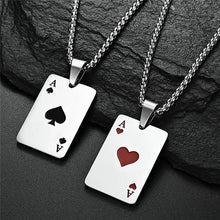 Load image into Gallery viewer, Stainless Steel Poker Card Necklace Set: Hip Hop Statement Jewelry for Men/Women