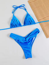 Load image into Gallery viewer, Sexy Folds Bikini Set Solid Micro Bikinis Women Swimsuit Female Triangle Swimwear Beach Wear Bathing Suit