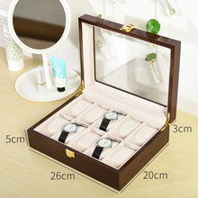 Load image into Gallery viewer, Wooden Watch Box 1/2/3/5/6/10/12 Slot Watch Gift Box Watch Storage Travel Case Organizer Men Jewellery Box Piano-bake-paint