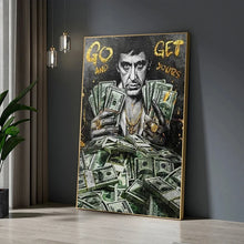 Load image into Gallery viewer, Scarface Tony Montana Motivational Money Quote Canvas Wall Art – Home &amp; Office Décor