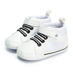 Meckior Baby Boy/Girl High-Top Sneakers Cotton Sole Anti-Slip First Walkers Shoes