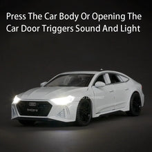 Load image into Gallery viewer, 1:32 RS7 Sportback Miniature Model Toy Cars Alloy Diecast 6 Doors Opened with Pull Back Rubber Tires Ornament Vehicle Toys Gifts