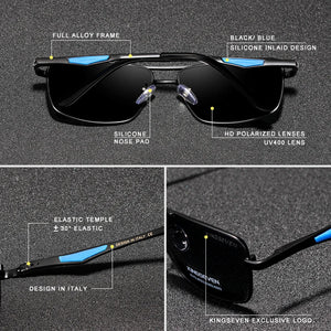 KINGSEVEN Classic Square Polarized Sunglasses for Men - UV Blocking, Driving Eyewear