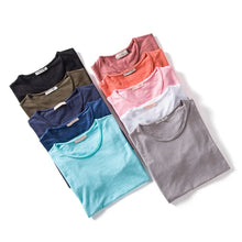 Load image into Gallery viewer, 100% Cotton Men T-shirt Casual Soft Fitness Summer Thin T-shirts Men's Home Clothes O-Neck Short Sleeve Soild T Shirt for Men