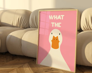 What the Duck Print Art Picture Funny Cute Animal Canvas Posters Modern Wall Painting for Bathroom Bedroom Dorm Decor