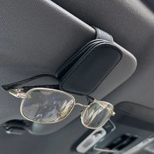 Load image into Gallery viewer, Universal Car Sunglasses Holder Car Magnetic Leather Clip Card Ticket Holder Auto Sun Visor Glasses Box Decoration Accessories