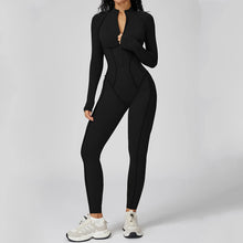 Load image into Gallery viewer, Yoga Bodysuit Long Sleeved Women's Tracksuits Gym Zipper Jumpsuits Sports Workout High-intensity Fitness One-piece Tights Suit