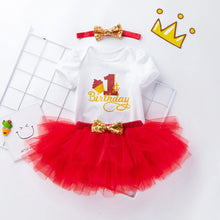 Load image into Gallery viewer, Summer Baby Girls&#39; Bow Headwear &amp; Cotton Jumpsuit with Sheer Skirt - Princess Set