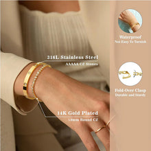 Load image into Gallery viewer, Stackable Gold Tennis Bracelets for Women 14K Gold Plated CZ Jewelry