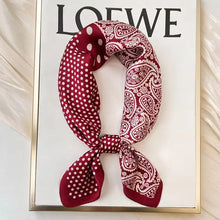 Load image into Gallery viewer, Luxury Polka Dot Silk Square Scarf Women Hijab Hair Bands Neckerchief Female Satin Shawl Ribbon Headband Fashion Wraps Bandana