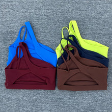 Load image into Gallery viewer, Women Shockproof Sport Bra Women's Beautiful Back Gym Sports Underwear Women Oblique Shoulder Straps Running Fitness Yoga Bra ﻿