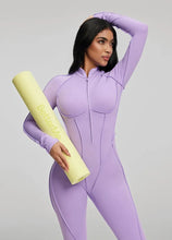 Load image into Gallery viewer, FUBEIKE Women's Yoga Set Fashion Sexy Slim Fit Long Sleeve Zipper Sports Gym Workout Legging Bodysuits Outdoor Activewear
