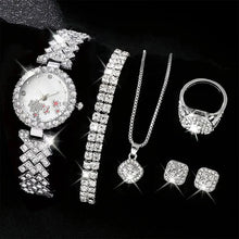 Load image into Gallery viewer, Women&#39;s Luxury Rhinestone Quartz Watch Set - Fashion Analog Jewelry Kit