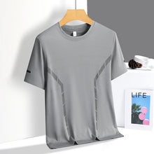 Load image into Gallery viewer, Running T-shirt Men Summer Ice Silk Thin Top Reflective Printing Quick Dry Short Sleeve Breathable Fitness Sports T-shirt 5XL