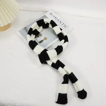 Load image into Gallery viewer, Women Harajuku Cotton Scarves Y2k Black Grey Stripe Long Scarves 180cm Thin Long Decorative Neckerchief Fashion Streetwear