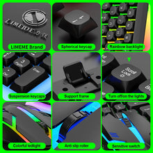 Load image into Gallery viewer, LIMEIDE GTX350 Wired Membrane Gaming Office Keyboard with Colorful Lighting 104 Keys