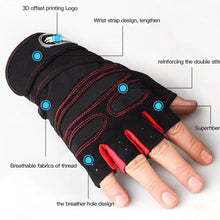 Load image into Gallery viewer, Fitness Half Finger Gloves Men And Women Wrist Guard Sports Dumbbell Riding Non Slip Horizontal Bar Exercise Training