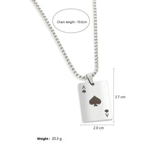 Load image into Gallery viewer, Stainless Steel Poker Card Necklace Set: Hip Hop Statement Jewelry for Men/Women