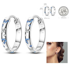 Load image into Gallery viewer, 925 Silver Hoop Earrings  For Woman Pendientes Zircon Heart Shape Star Eardrop Original Earring Fashion Jewelry