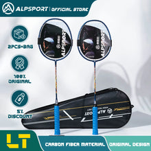 Load image into Gallery viewer, ALP LT 2Pcs/lot 100% Carbon Fiber Elastic 4U 30Lbs Racket Offensive and Defensive Professional Badminton Racket With Bag