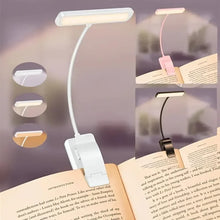 Load image into Gallery viewer, 1 pcs USB Rechargeable Book Light 3 Color Adjustable LED Reading Lamp with Clamp Eye-Care Night Light for Bed, Study Desk