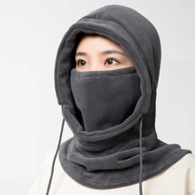Load image into Gallery viewer, Unisex Winter Balaclava Knit Hood Windproof Bike Scarf Cap Men Women Warm Fleece Ski Mask with Drawstring Cold Weather Gear