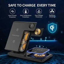 Load image into Gallery viewer, 3 in 1 Wireless Travel Charger Stand For iPhone 16~12 Pro Max iWatch S10~2 SE Ultra AirPods 4/3 Pro Foldable Fast Charging Dock