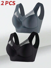 Load image into Gallery viewer, 2PCS Women Sport Lace Bras Plus Size Seamless Bra Bralette Backless Lady Brassiere Vest Female Gather Shock-Proof Wireless L-3XL