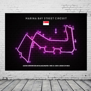 F1 Racing Track Posters - Baku and Miami Circuit Canvas Wall Art Home Decor