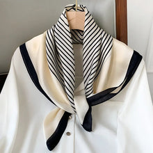 Load image into Gallery viewer, 70cm Silk Square Scarf Women Fashion Luxury Brand Satin Neck Tie Female Hair Bandana Headkerchief Shawl Wrap Hijab Echarpe