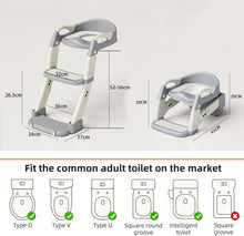 Load image into Gallery viewer, Kids Potty Training Seat With Steps, 3 In 1 Toddler Toilet Ladder Seat, Soft Mat Non-slip Splash Guard Toilet Seat (Grey)