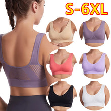 Load image into Gallery viewer, Breathable Sports Bra Top Fitness Women Brassiere Removable Padded Sport Bra Running Gym Seamless Push Up Bras