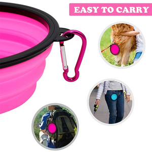 Collapsible Silicone Dog Bowl Portable Travel Camping Pet Food Water Bowl