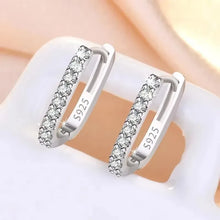 Load image into Gallery viewer, 925 Sterling Silver  Circle Hoop Earrings for Women Fashion Luxury  Crystal Zirconia Earrings Party Wedding Versatile Jewelry