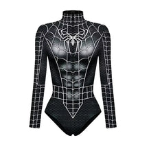 Load image into Gallery viewer, Superhero Spiderman Bodysuit for Women Captain America Cosplay 3D Print Long Sleeve Swimsuit Adult Halloween Carnival Costumes