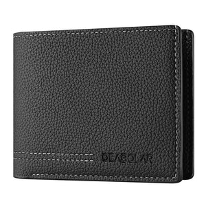 Men's Ultra-Thin Minimalist Wallet PU Leather Multi-Slot Slim Design Compact New