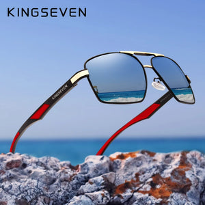 KingSeven Aluminum Polarized Sunglasses Mirror Coating Sun Glasses Oculos 7719