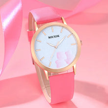 Load image into Gallery viewer, Women&#39;s Pink Watch &amp; Glasses Set Fashion Leather Quartz Wristwatches Gift Montre Femme