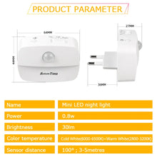 Load image into Gallery viewer, Smart Motion Sensor LED Night Light for Home Aisle and Bedroom - EU Plug