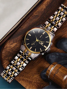 Men's Watch & Bracelet Set! Gold, Big Dial, Gift Set