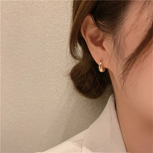 Load image into Gallery viewer, Huitan Fashion Metal Hoop Earrings for Women Simple Versatile Daily Wear Everyday Ear Accessories Young Girls Statement Jewelry