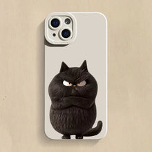 Load image into Gallery viewer, Funny Cool Cat Silicone Phone Case For iPhone 16 15 14 13 12 11 17 Pro Max 15 Pro XS XR X 8 16 Plus Shockproof Matte Soft Cover