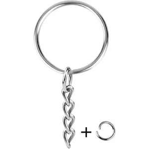 30PCS Split Key Ring Chain Silver Metal Parts Jump Rings Connector DIY Jewelry