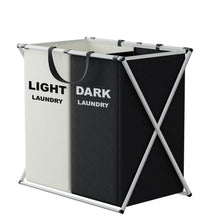 Load image into Gallery viewer, 1 PC Large Laundry Hamper 3 Sections Divided Laundry Basket Foldable Washing Bin Dirty Cloth Storage Bag