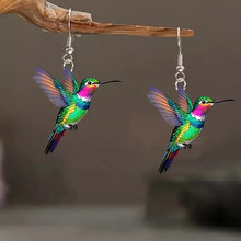 Load image into Gallery viewer, FTCY Acrylic Hummingbird Earrings For Women Retro Style Colorful Bird Drop Earrings Women's Jewelry Gifts