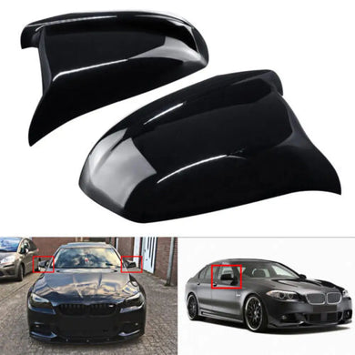 Gloss Black Rearview Mirror Cover Cap for BMW 5 Series F10 F11 Sedan 2011-2013