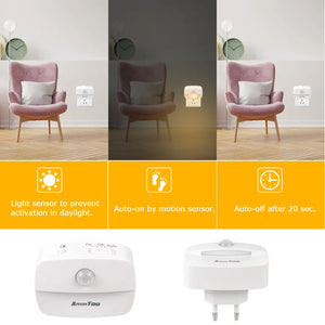 Smart Motion Sensor LED Night Light for Home Aisle and Bedroom - EU Plug