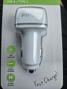Pifco Car Charger 2 Port 20W Quick Fast Charge – Dual USB Adapter